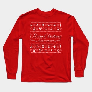 Merry Christmas Night Party Red Long Sleeve T-Shirt